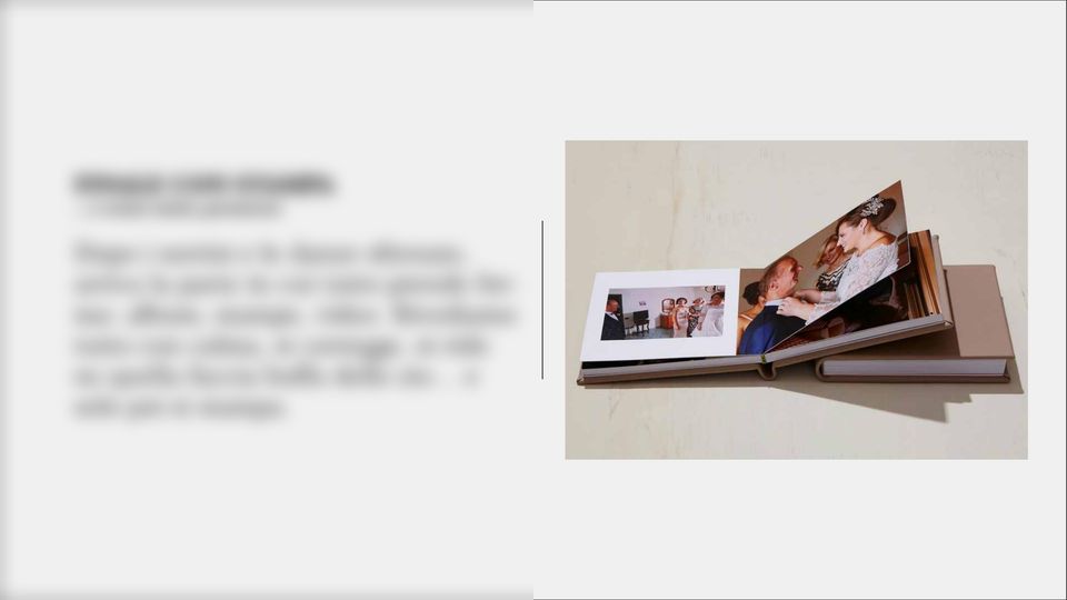 Pagina del manuale sposi dedicata all'album di matrimonio stampato