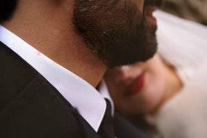 barba rossetto matrimonio stile
